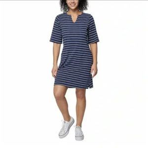 NEW Womens Pocket Dress Small Blue Striped UV Sun Protection